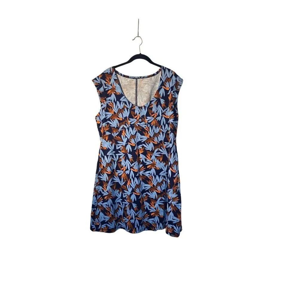 L.L. Bean women’s floral short sleeve pullover dress LP